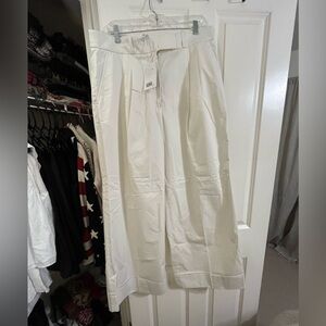 & Other Stories Cotton Ivory High-Rise Wide Leg Trousers